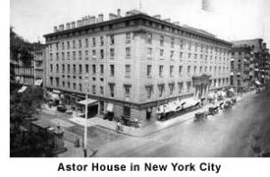 Astor House in New York City, where the Actuarial Society of America came into being in 1889